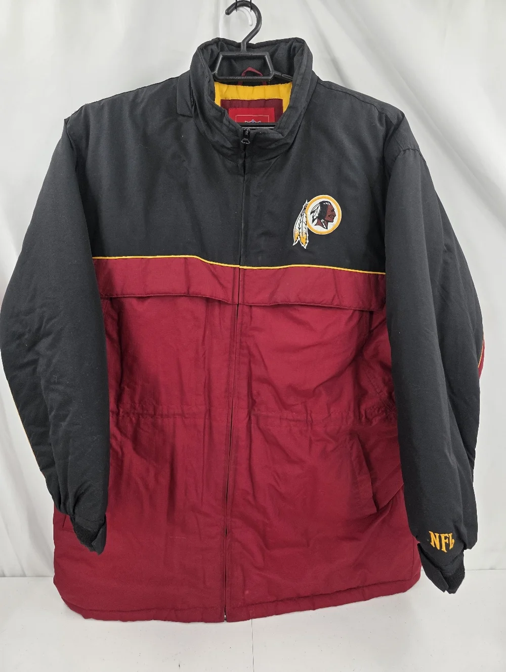 NFL Washington Redskins Parka Winter Jacket XL Made in Korea No Hood Black Rare.